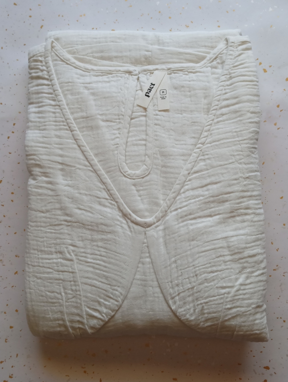 NEW Pact Organic Coastal Double Gauze Beach To Brunch Maxi Dress - Cream MEDIUM - Picture 2 of 5